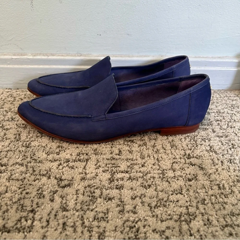 Kate Spade Carima Cobalt Blue Suede Pointed Toe Loafers Size 10